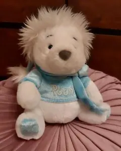 【くまのプーさん】クリスマス仕様ぬいぐるみ 水色 フード付き(ディズニーストア)