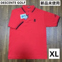 【新品タグ付】DESCENTE GOLF ポロシャツ　レッド　XLサイズ
