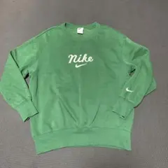 NIKE 刺繍ロゴ スウェット グリーン　ナイキ　Lサイズ