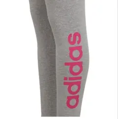 adidas グレー レギンス ピンクロゴ