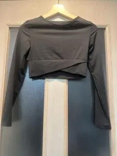 SHEIN 長袖 クロップド丈 トップス ブラック S