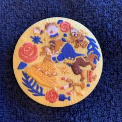 ディズニー刺繍缶バッジ第二弾　ビスケットなし 美女と野獣