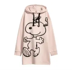 H&M スヌーピーフーデッドスウェットワンピースのサムネイル