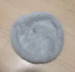 グレー ファー ベレー帽