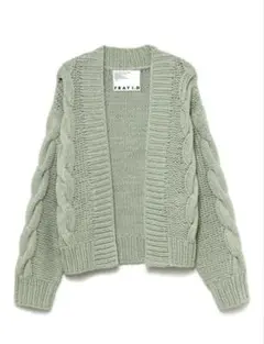 1回のみ使用 FRAY I.D クルーネックカーディガン、半袖ニット グレー