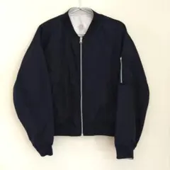 レディース ジャンパー リバーシブル ネイビー・ライトグレー MA-1 Mサイズ