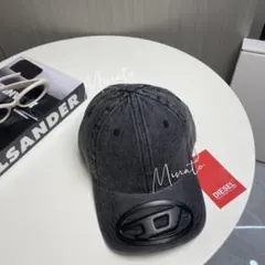 DIESEL デニム Dロゴ ベースボールキャップ グレー