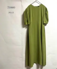 Rosso 半袖ロングワンピース Fサイズ ライトグリーン　シンプル