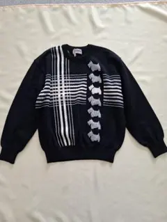 Black&White ブラック&ホワイト ウール 100　ニット セーター　M