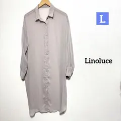 Linoluce グレー 長袖ロングシャツ ワンピース