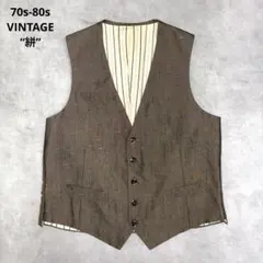 70s-80s vintage “絣” Cinch Back Vest 希少のサムネイル