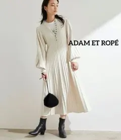 ADAM ET ROPÉ バルーンスリーブフレアーニットワンピース