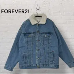 FOREVER21ボア襟デニムジャケット ランチジャケットGジャン裏ボア短丈