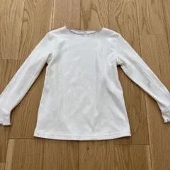 ホワイトリブ編み長袖Tシャツ