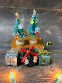 クリスマスリース　ツリーセット40ミニチュア　Xmas 人形　ドールハウス
