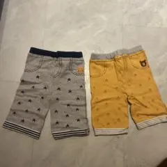 ミキハウス　星柄・クマ刺繍ボトムス2点セット