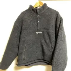 Supreme ブラック フリース ハーフジップジャケット - メルカリ