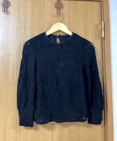 ボンメルスリー レース ブラック 長袖 トップス