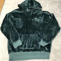 レディースM 長袖 フード付き パーカー グリーン 緑 冬物 フリース