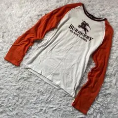 バーバリーブラックレーベル ラグランスリーブ インサイドアウト デカロゴ ロンT