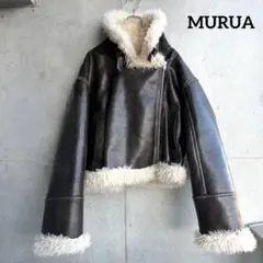 MURUA ヴィンテージライクショートフェイクムートン ダークブラウン