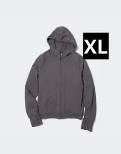 新品タダ付き　ユニクロ　エアリズムUVカットメッシュパーカ　（長袖） XLグレー