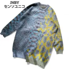 JNBY センソユニコ 総柄 ロングニット ニットワンピ 個性的 ダメージ加工