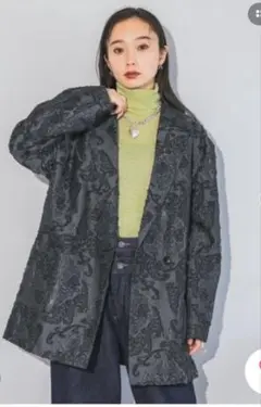 タグ付き未使用【JEANASIS】ダマスクジャガードテーラードジャケット