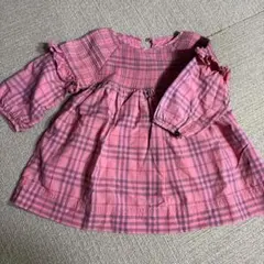 BURBERRY ピンク チェック シャツ 80
