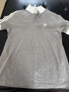 adidas グレー 半袖ポロシャツ M