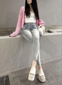 2WAYメッシュブリーチニットトップスのサムネイル