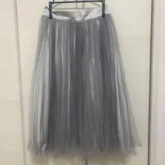 チュール 水色 ロングスカート