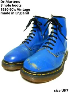 メンズ人気サイズUK7！激レア！英国製！ドクターマーチン8ホールブーツブルー青
