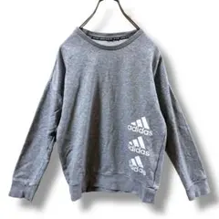 m*i様 adidas パフォーマンス3連ロゴプリント グレー スウェットトレー