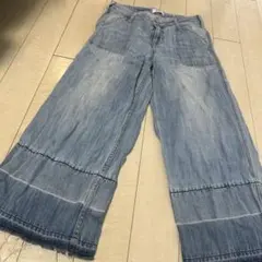 GYDA ライトブルー ワイドレッグ デニムパンツ