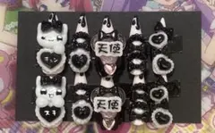 【80】量産型 平成女児 地雷系 ゆめかわ 黒×ピンク ネイルチップ