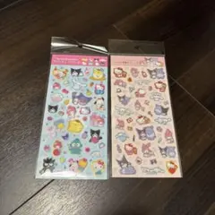 ラメ入り樹脂もりシール　サンリオ　シンプルかわいい