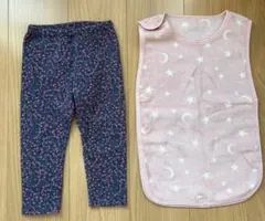 《UNIQLO、ニトリ》花柄レギンスパンツ スリーパー 90サイズ 2点セット