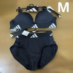 adidas ノンワイヤーブラジャー、ショーツ　Mブラック 新品のサムネイル