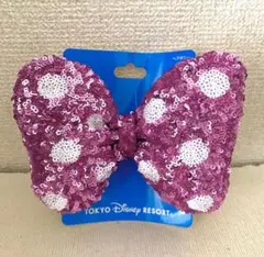 東京ディズニーランド　ミニーの日 ミニーヘアゴム　ピンク　スパンコール