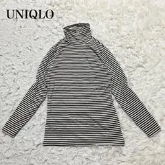 UNIQLO ユニクロ　ヒートテック　ボーダートップス　タートルネック　L