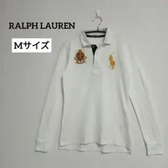 ラルフローレン ポロシャツ ビッグポニー エンブレム Y2K 白 Mサイズ