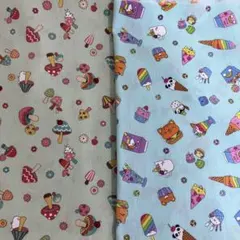 生地　まとめ売り★きのこ柄　スイーツ柄★2枚セット