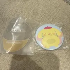 サンリオ　PVCクリアケースつき缶バッジ　ぷにきゅきゅデザイン　ポムポムプリン