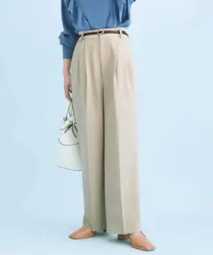 美品☆vis☆着回し自由自在2タックスラックス☆ベージュ
