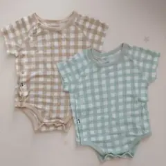 konny コットンメッシュボディースーツ２枚セット 12M