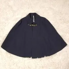 ユナイテッドアローズ　ポンチョ ケープ　リネン混　金具　ゆったり