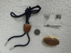 七宝焼き 材料　タイピンカフスのセットとループタイ、携帯灰皿の組合せ