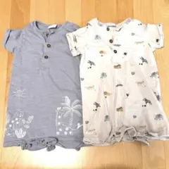 next baby ロンパース 2枚セット 68cm 半袖 アニマル柄