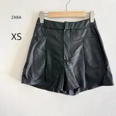 ZARA ザラ ショートパンツ フェイクレザー ブラック 黒 XS 合成皮革
